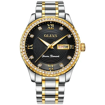 

OLEVS Luxury Business Men's Watch Car Date Men's Watch Bracelet Quartz Watch Cubic Zircon Dial Calendar Mans Watch