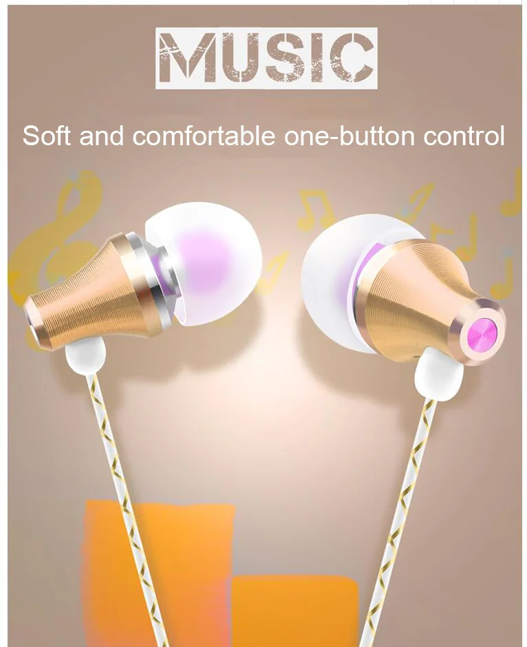 3.5mm In-Ear Earphone Metal Stereo Sound Headset Gamer Earbuds Control Button With Microphone For PC Smartphone Tablet Computer 3.5mm In-Ear Earphone Metal Stereo Sound Headset Gamer Earbuds Control Button With Microphone For PC Smartphone Tablet Computer