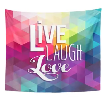 Live Laugh and Love Happiness Motivation Quote Design Inspiration Text on Colorful Geometric Low Poly Tapestry Home Decor
Live Laugh and Love Happiness Motivation Quote Design Inspiration Text on Colorful Geometric Low Poly Tapestry Home Decor