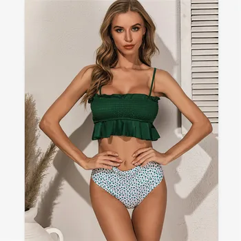 Women Swimsuits 2020 Bikini Set Green Ruffle Swimwear For Women High Waist Swimming Suits Beach Two Pieces Bathing Suits
Women Swimsuits 2020 Bikini Set Green Ruffle Swimwear For Women High Waist Swimming Suits Beach Two Pieces Bathing Suits