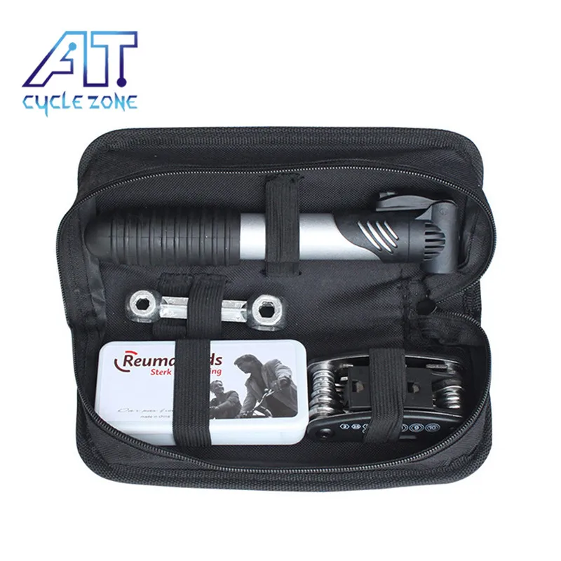 CYCLE ZONE Bicycle Tool Bag Multi-function Folding Tire Repair Kits Multifunctional Kit Set With Pouch Pump for Bike Bicycle
CYCLE ZONE Bicycle Tool Bag Multi-function Folding Tire Repair Kits Multifunctional Kit Set With Pouch Pump for Bike Bicycle