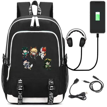 My Hero Academia canvas Backpack USB Charging school bag Boku no Hiro music mochila shoulder bag travel bag laptop bagpack
My Hero Academia canvas Backpack USB Charging school bag Boku no Hiro music mochila shoulder bag travel bag laptop bagpack