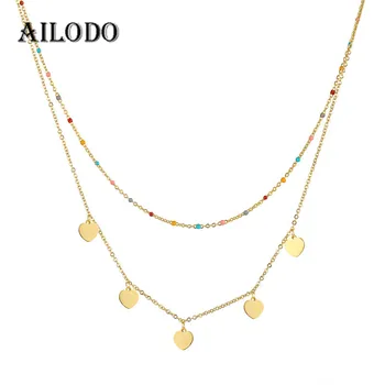 Ailodo Multi Layers Heart Choker Necklace For Women Gold Color Stainless Steel Statement Necklace Simple Fashion Jewelry 20JUL01
Ailodo Multi Layers Heart Choker Necklace For Women Gold Color Stainless Steel Statement Necklace Simple Fashion Jewelry 20JUL01