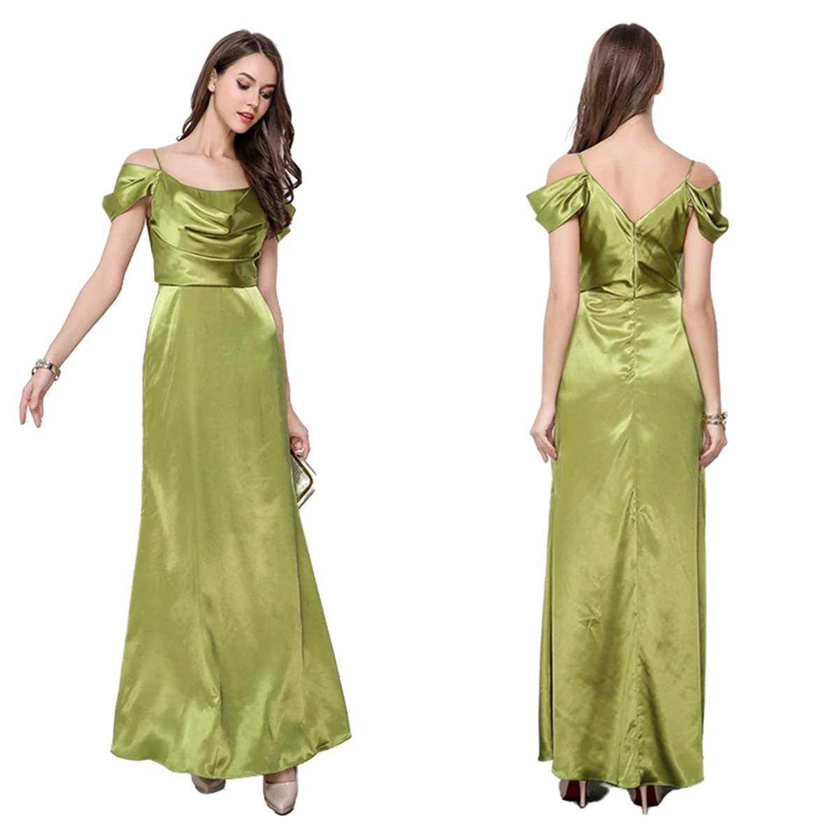 Sling slim fit with shoulder Pleated Satin dignified banquet Dress Bridesmaid Wedding
Sling slim fit with shoulder Pleated Satin dignified banquet Dress Bridesmaid Wedding