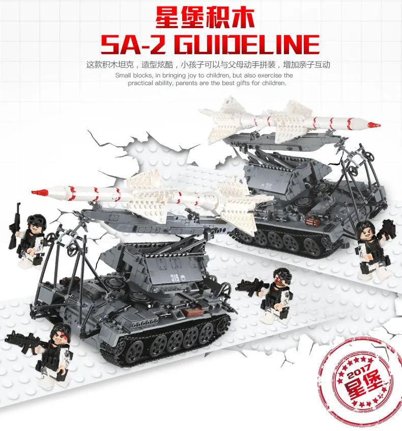 легоe Military MOC Series SA-2 GUIDELINE Missile Vehicle Tank Model 1623Pcs XINGBAO Building Blocks 06003 Children Toys
легоe Military MOC Series SA-2 GUIDELINE Missile Vehicle Tank Model 1623Pcs XINGBAO Building Blocks 06003 Children Toys