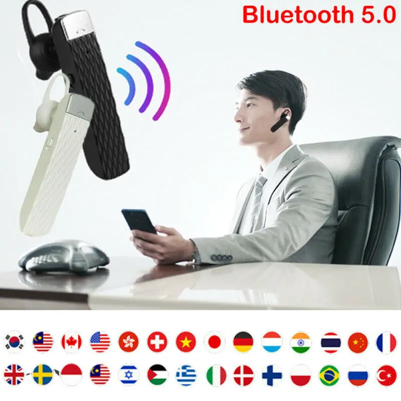 Smart Voice Translator Headset Portable Real Time Multi-Language Translation 33 Languages Bluetooth 5.0
Smart Voice Translator Headset Portable Real Time Multi-Language Translation 33 Languages Bluetooth 5.0