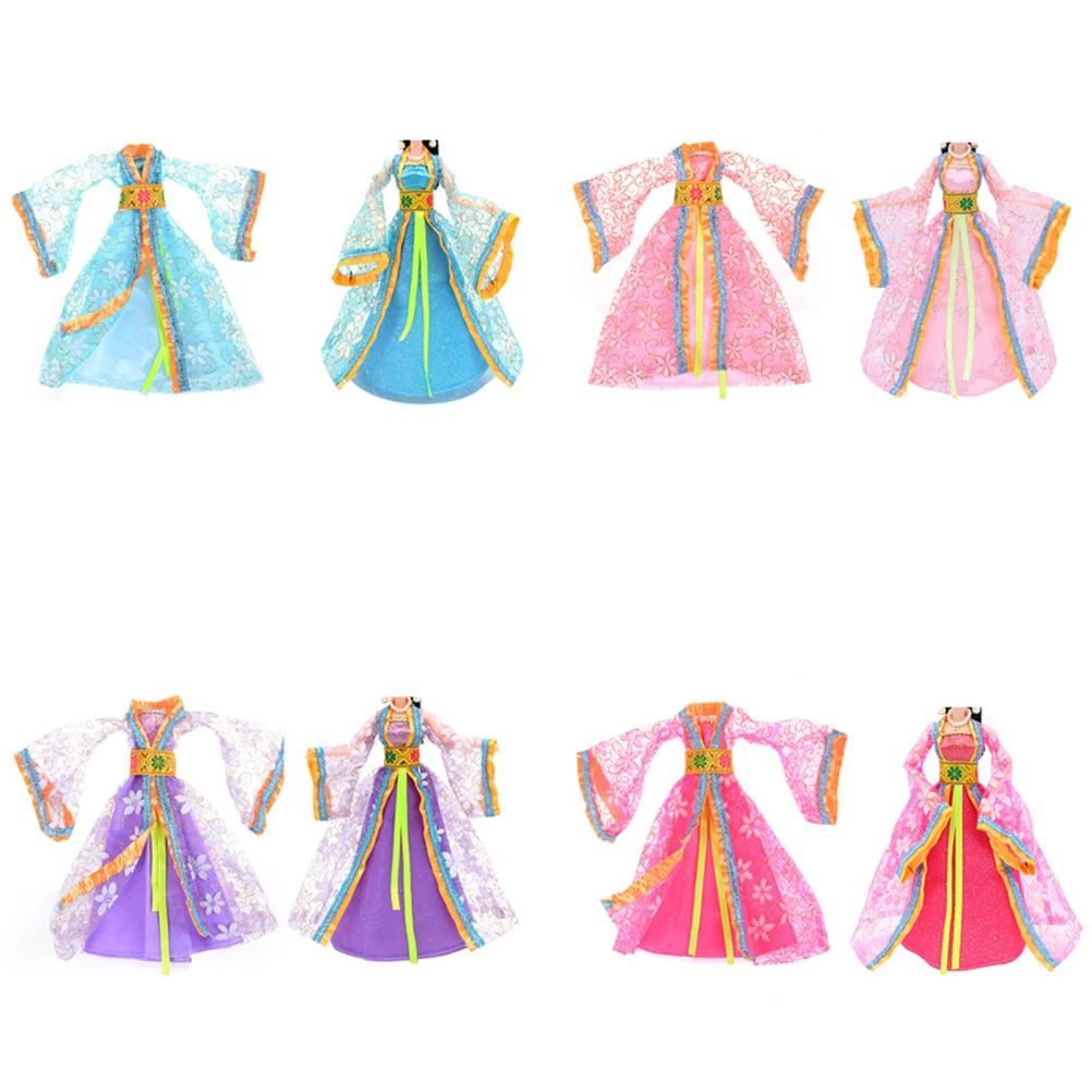 Kids Toys Gift 1PCS 4 Colors Party Dress Handmade Clothes Outfit For Barbie Doll Ancient Play House Dressing Up Costume | Игрушки и