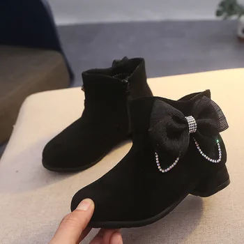 Fashion Winter Princess Suede Leather Bowtie High Heels Boots Girls Plush Warm Rhinestone Snow Boots Children Kids Cotton Shoes 
Fashion Winter Princess Suede Leather Bowtie High Heels Boots Girls Plush Warm Rhinestone Snow Boots Children Kids Cotton Shoes