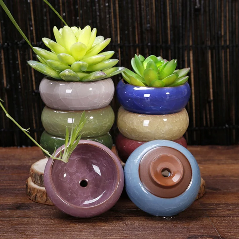 4Pcs/Set Multi-meat Ceramic Flower Pot Flower Ice Crack Ceramic Table Decoration Small Flower Pot Ceramic Crafts Bottom Hole
4Pcs/Set Multi-meat Ceramic Flower Pot Flower Ice Crack Ceramic Table Decoration Small Flower Pot Ceramic Crafts Bottom Hole
