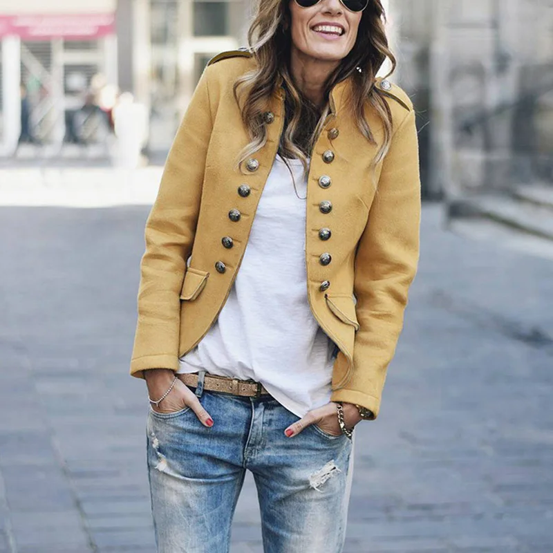 2019 Women Autumn Winter Solid Double Breasted Buttons Long Sleeve Casual Blazers Ladies Streetwear Slim Fashion Suits SJ4063U
2019 Women Autumn Winter Solid Double Breasted Buttons Long Sleeve Casual Blazers Ladies Streetwear Slim Fashion Suits SJ4063U