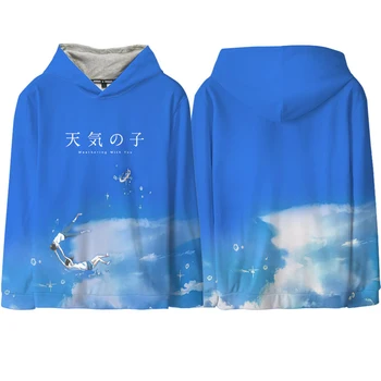 

Anime Hoodie Makoto Shinkai your name. Weathering with you Tenki no Ko Cosplay Hooded Sweatshirt Full Color Print Pullover Coat