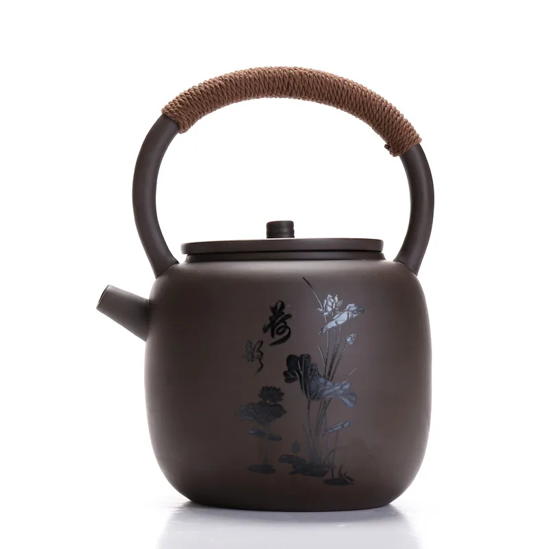 Purple Sand Loop-Handled Teapot Large Teapot Kettle Carved Pattern Tea Set Japanese Style Teapot Ceramic Pot Household
Purple Sand Loop-Handled Teapot Large Teapot Kettle Carved Pattern Tea Set Japanese Style Teapot Ceramic Pot Household