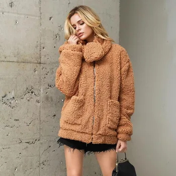 2019 Autumn Winter New European American Manteau Femme Coat Imitation Fur Collar Detachable Loose Plush Coat Imitation Fur D39 
2019 Autumn Winter New European American Manteau Femme Coat Imitation Fur Collar Detachable Loose Plush Coat Imitation Fur D39