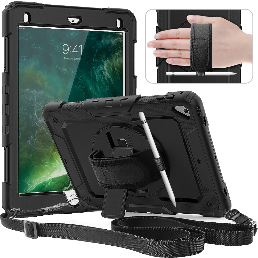 360 rotation hand strap case for ipad air 2 protective cover with screen protector for ipad 9.7 inch 6th 5th generation case
360 rotation hand strap case for ipad air 2 protective cover with screen protector for ipad 9.7 inch 6th 5th generation case