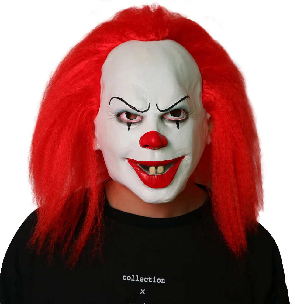 Movie It Chapter Two Movie Stephen King's It Pennywise Cosplay Masks Red Hair Clown Joker Halloween Props Latex Full Face
Movie It Chapter Two Movie Stephen King's It Pennywise Cosplay Masks Red Hair Clown Joker Halloween Props Latex Full Face