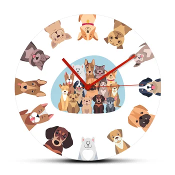 Various Dog Breeds Sitting and Looking Puppy Pet Acrylic Printed Wall Clock Circle of Different Purebred Dogs Icon Wall Watch
Various Dog Breeds Sitting and Looking Puppy Pet Acrylic Printed Wall Clock Circle of Different Purebred Dogs Icon Wall Watch