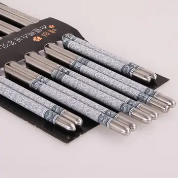 5 Pairs Stainless Steel Chopsticks Food Stick 22.5cm Non-slip Traditional Flowers Pattern Multicolor Reusable Stylish Healthy
5 Pairs Stainless Steel Chopsticks Food Stick 22.5cm Non-slip Traditional Flowers Pattern Multicolor Reusable Stylish Healthy