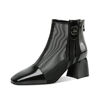 Women Summer Boots High Square Heel Boots Breathable Mesh square Toe Zip Short Ankle Pumps Boot Shoes
Women Summer Boots High Square Heel Boots Breathable Mesh square Toe Zip Short Ankle Pumps Boot Shoes