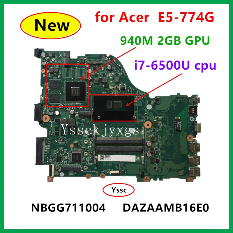 Новый DAZAAMB16E0 материнская плата для Acer Aspire E5-774G NBGG711004 (для i7-6500U процессор + 940 м 2 Гб