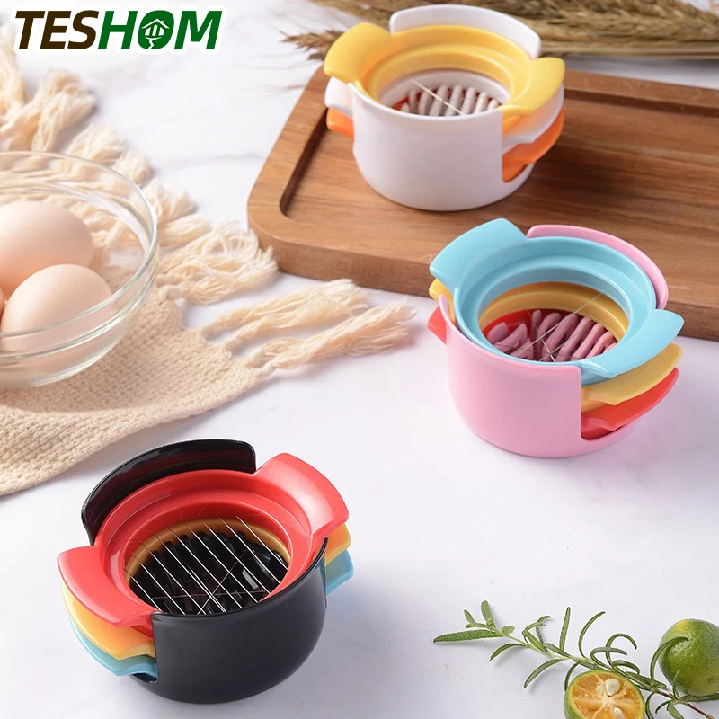 TESHOM 3 in1 Egg Cutter MultiFunctional Egg Slicer Kitchen Tool Eggs Cutting Gadgets Egg Splitter Artifact Cooking Tools
TESHOM 3 in1 Egg Cutter MultiFunctional Egg Slicer Kitchen Tool Eggs Cutting Gadgets Egg Splitter Artifact Cooking Tools