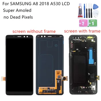 Super AMOLED For Samsung A8 lcd A530 2018 touch screen digitizer Assembly A530f with frame A530 lcd replacement repair parts
Super AMOLED For Samsung A8 lcd A530 2018 touch screen digitizer Assembly A530f with frame A530 lcd replacement repair parts