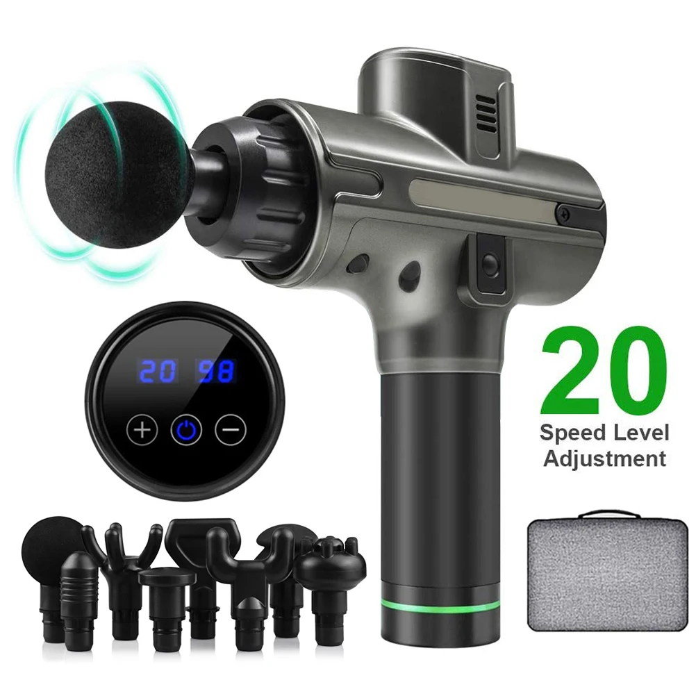 8 Heads Muscle Massage Gun percussion Slimming Shaping Sport Therapy Massager Body Relaxation Pain Relief Massager With Bag 
8 Heads Muscle Massage Gun percussion Slimming Shaping Sport Therapy Massager Body Relaxation Pain Relief Massager With Bag