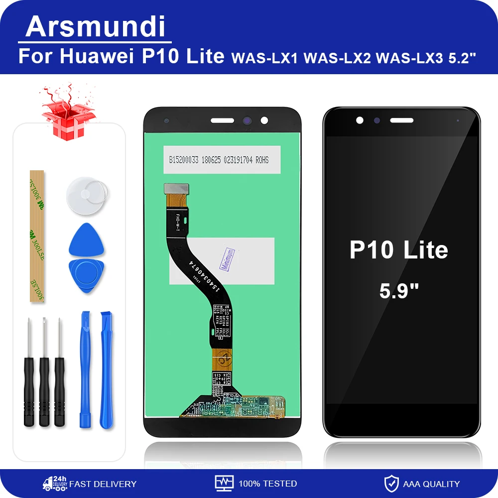 Фото Для Huawei P10 Lite WAS-LX1 WAS-LX2 WAS-LX3 5 2 "ЖК-дисплей с сенсорным экраном и дигитайзером в
