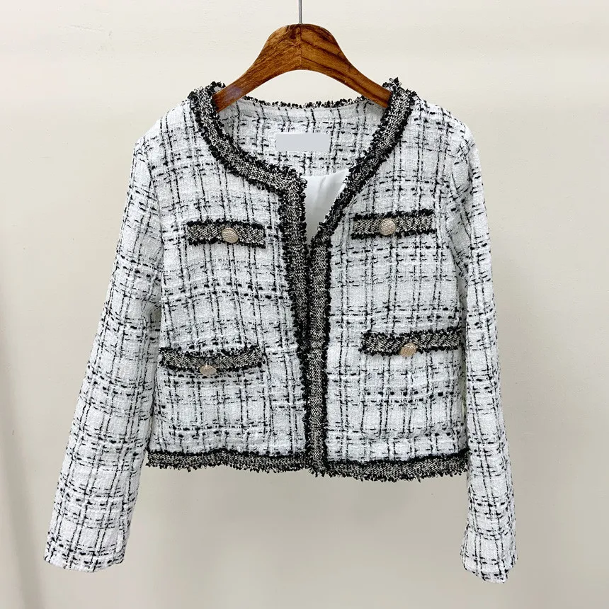 Autumn Women Tweed Short Coat Vintage Plaid Long Sleeve O-Neck Winter 2020 Fashion Casual Woolen Ladies Jacket Outwear Tops
Autumn Women Tweed Short Coat Vintage Plaid Long Sleeve O-Neck Winter 2020 Fashion Casual Woolen Ladies Jacket Outwear Tops