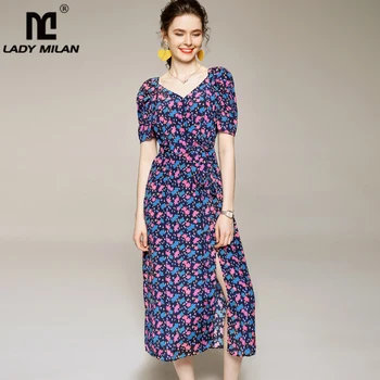 100% Silk Women's Runway Dresses V Neck Short Sleeves Floral Printed Lace Sexy Split Fashion Casual Summer Dresses
100% Silk Women's Runway Dresses V Neck Short Sleeves Floral Printed Lace Sexy Split Fashion Casual Summer Dresses