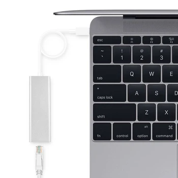 USB 3.1 Type C (USB-C) to RJ45 Gigabit Ethernet LAN Network Adapter 3.0USB HUB Silver
USB 3.1 Type C (USB-C) to RJ45 Gigabit Ethernet LAN Network Adapter 3.0USB HUB Silver
