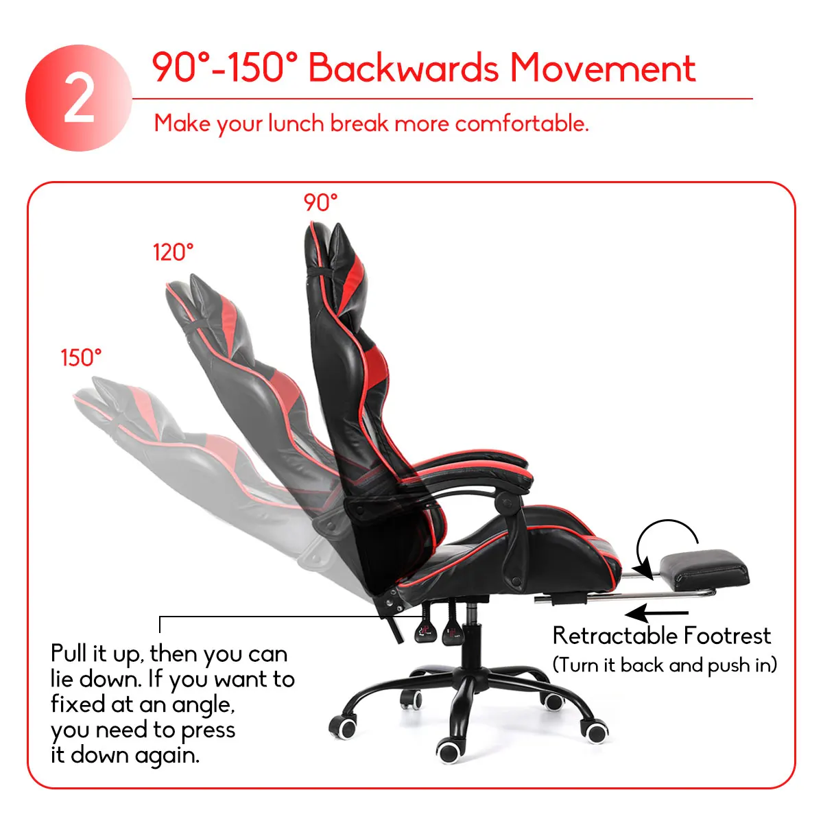 Wcg Gaming Chair PVC Household Armchair Ergonomic Computer Chair Office Chairs Lift and Swivel Function Adjustable Footrest Wcg Gaming Chair PVC Household Armchair Ergonomic Computer Chair Office Chairs Lift and Swivel Function Adjustable Footrest