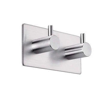Self Adhesive Hooks Stainless Steel 2-Hook Heavy Duty Wall Hooks Bath Towel Hook Stick on Hooks For Bathroom Kitchen Home 
Self Adhesive Hooks Stainless Steel 2-Hook Heavy Duty Wall Hooks Bath Towel Hook Stick on Hooks For Bathroom Kitchen Home