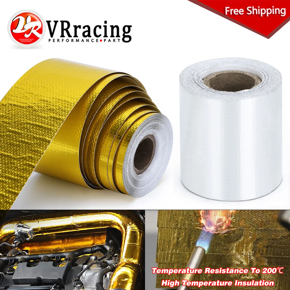 

1m 2m 5m 10m Gold Car Motorcycle Exhaust Wrap Pipe Header Heat Insulation Roll Tape Turbo Heat Exhaust Thermal Wrap Tape