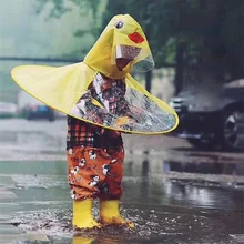 Ppxx pato amarelo dos desenhos animados crianças capa de chuva jaqueta à prova dwaterproof água roupa capa de chuva bebê crianças poncho capa(China)