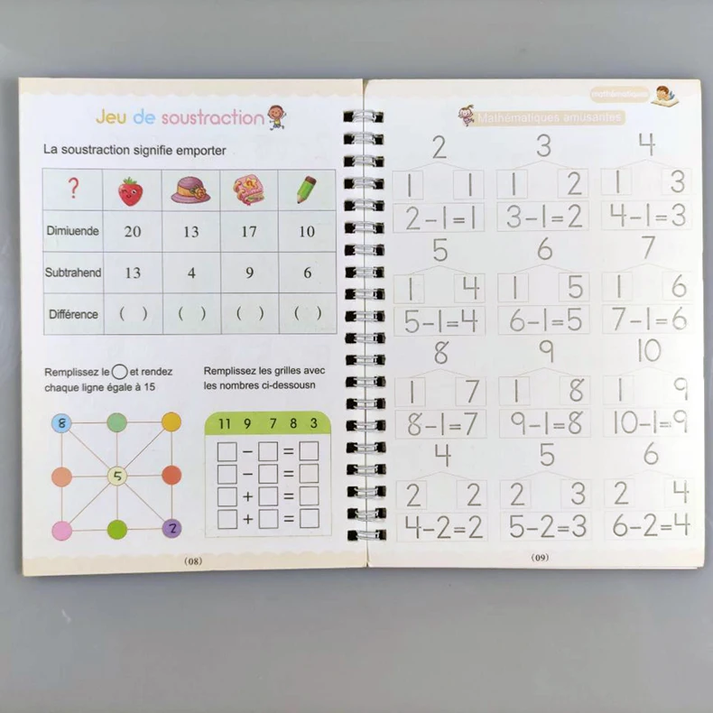 Zeszyt French Magic Practice - liczby po francusku dla dzieci - nauka kaligrafii i pisania - prezenty dla dzieci - Wianko - 26