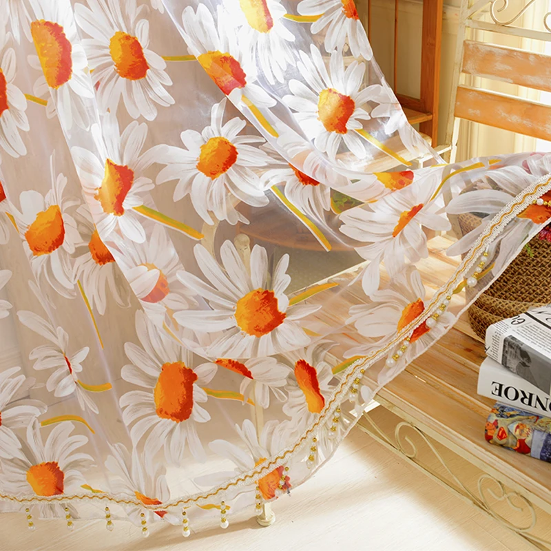 1pc Pastoral Style Sunflower Printed Tulle Curtains for Living Room Bedroom Window Screening Voile Home Decoration
1pc Pastoral Style Sunflower Printed Tulle Curtains for Living Room Bedroom Window Screening Voile Home Decoration