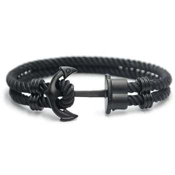 Men Anchor Bracelet PHREP Made of Leather in Black und Anchor in IP Black
Men Anchor Bracelet PHREP Made of Leather in Black und Anchor in IP Black