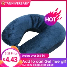 Em forma de u travesseiro de viagem nanopartículas travesseiro pescoço travesseiro de viagem para avião vôo espuma travesseiro para viagens(China)