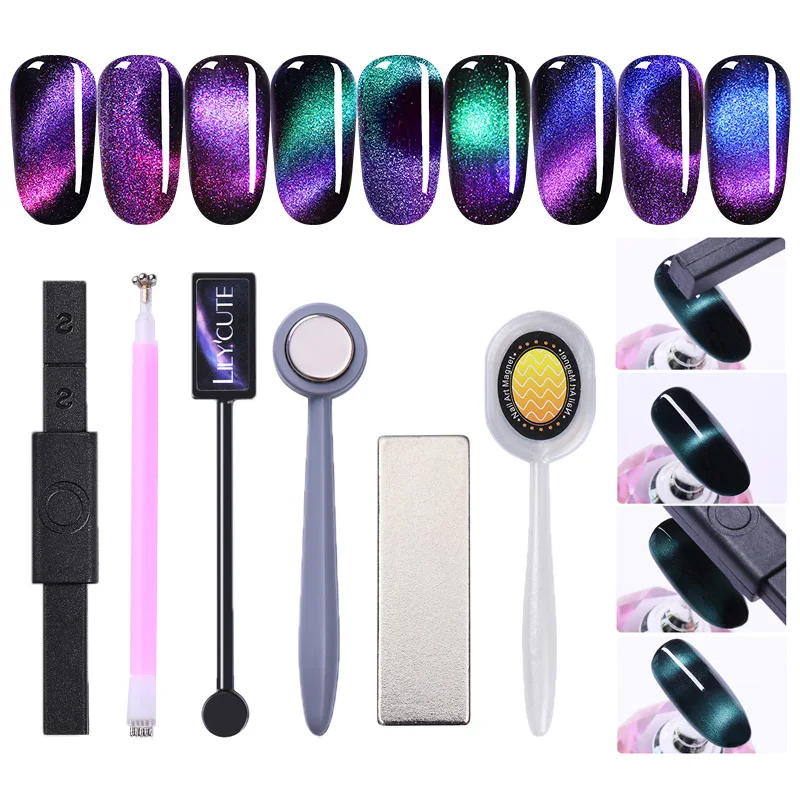 LILYCUTE магнитная палочка кошачий глаз с двойной головкой сильный 3D эффект для УФ