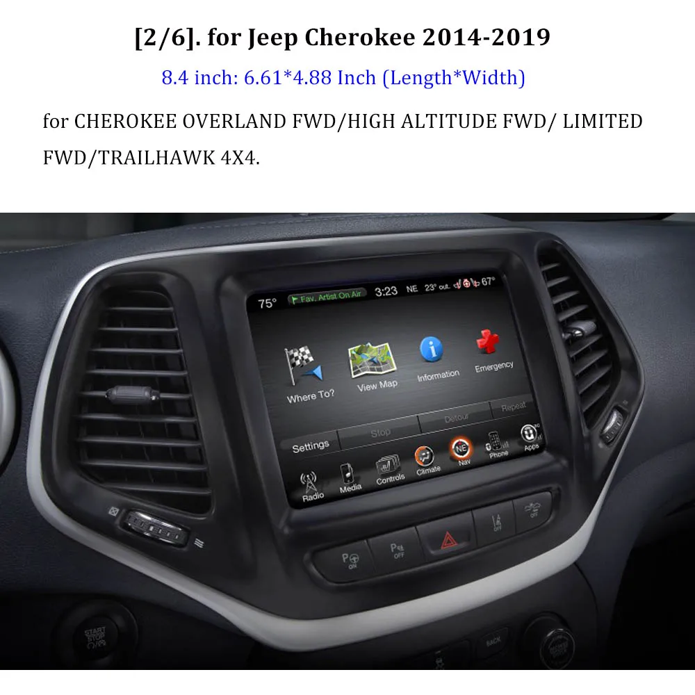 Для Jeep Grand Cherokee Compass 2014-2019 8 4 дюймов Автомобильный gps-навигатор Закаленное стекло