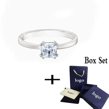 Fashion SWA new ATTRACT ring elegant square decoration white gold ring women express their love jewelry gifts free shipping 
Fashion SWA new ATTRACT ring elegant square decoration white gold ring women express their love jewelry gifts free shipping