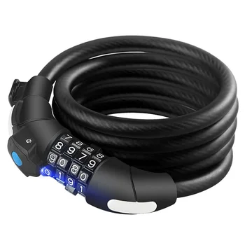 Bike Lock 4 Digit Code Combination Bicycle Security Lock Steel Cable Spiral Cycling Bicycle Lock with Lock Holder & LED Ligh
Bike Lock 4 Digit Code Combination Bicycle Security Lock Steel Cable Spiral Cycling Bicycle Lock with Lock Holder & LED Ligh