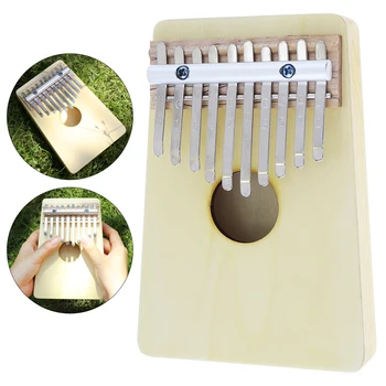10 Keys Mini Kalimba Mbira Likembe Sanza Finger Hand Thumb Piano Pine Light Children Toys