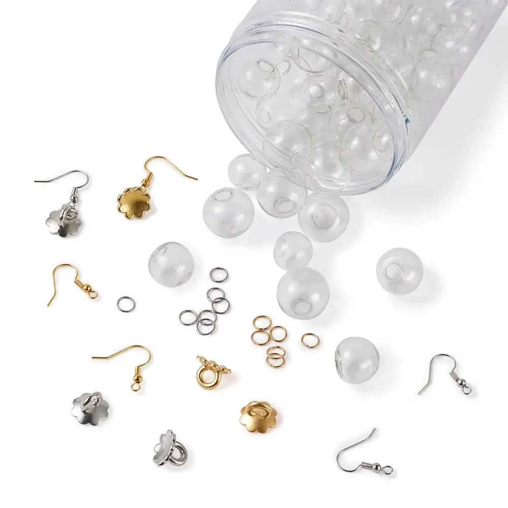 1Set Dangle Earring Making Kit Handmade Blown Glass Globe Beads Pendant Bail Jump Rings Ear Hooks for DIY Women Earring Jewelry
1Set Dangle Earring Making Kit Handmade Blown Glass Globe Beads Pendant Bail Jump Rings Ear Hooks for DIY Women Earring Jewelry