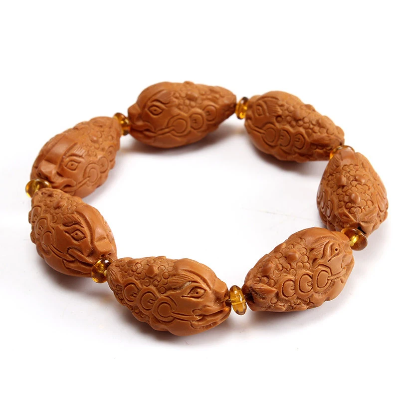 

Fine Natural Olive Shell Bracelets Hand Carving Toad Hand String DIY Oil Old Nuclear Wood Blessing Bracelets Jewelry