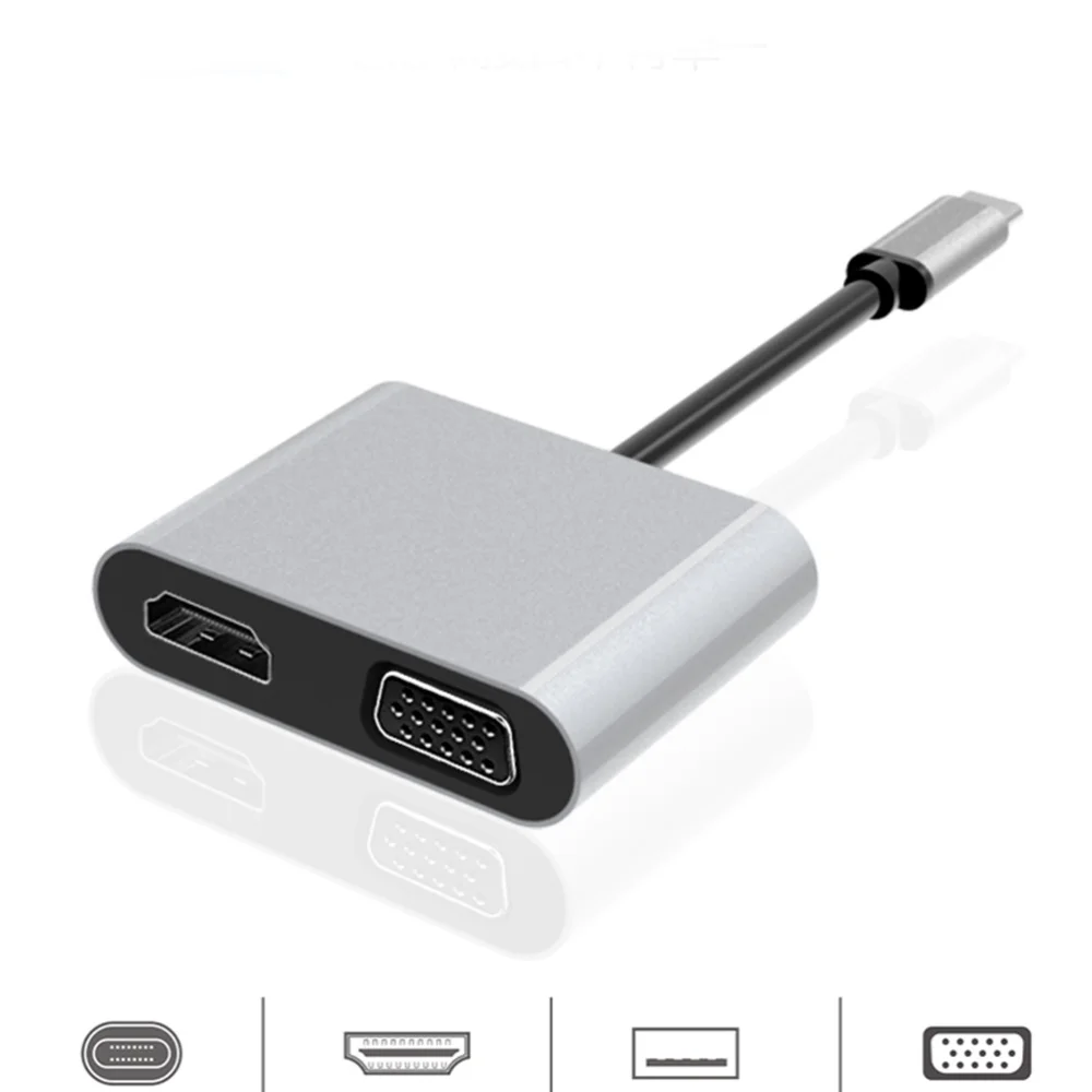 1 Pc Type C Converter Type C to HDMI VGA USB-C USB 3.0 Converter Video Adapter Hub for Computer Desktop Laptop Tablet
1 Pc Type C Converter Type C to HDMI VGA USB-C USB 3.0 Converter Video Adapter Hub for Computer Desktop Laptop Tablet
