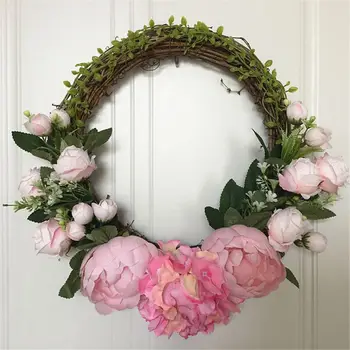 Artificial Flowers Peony Wreath Spring Wreath Outdoor for Front Door 517E 
Artificial Flowers Peony Wreath Spring Wreath Outdoor for Front Door 517E