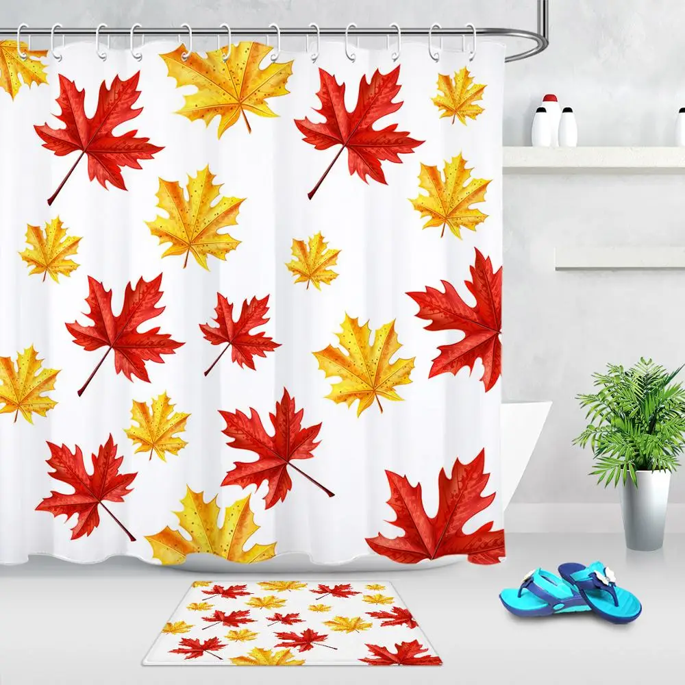 Autumn Season Deciduous Maple Leaf Polyester Fabric Waterproof Mildew Proof Shower Curtain 12 Hooks Bathroom Accessory Sets
Autumn Season Deciduous Maple Leaf Polyester Fabric Waterproof Mildew Proof Shower Curtain 12 Hooks Bathroom Accessory Sets