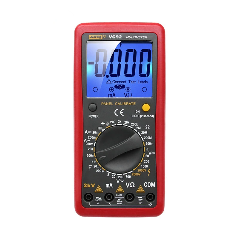SZBJ VC92 LCD Digital Multimeter AC/DC Diode Capacitance Resistance Measurement Tool Voltage Measurement 2KV High Voltage
SZBJ VC92 LCD Digital Multimeter AC/DC Diode Capacitance Resistance Measurement Tool Voltage Measurement 2KV High Voltage