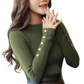 2020 Fashion Button Turtleneck Sweater Women Spring Autumn Solid Knitted Pullover Women Slim Soft Jumper Sweater Female Knit
2020 Fashion Button Turtleneck Sweater Women Spring Autumn Solid Knitted Pullover Women Slim Soft Jumper Sweater Female Knit